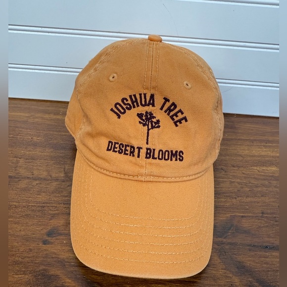Joshua Tree Desert Blooms orange baseball cap hat. One size fits most. - Picture 1 of 7